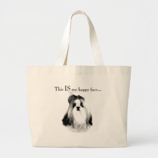 Shih Tzu Happy Face Large Tote Bag
