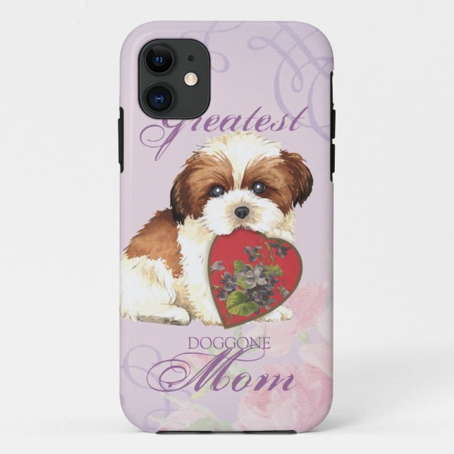Shih Tzu Heart Mom Case-Mate iPhone Case (Back)