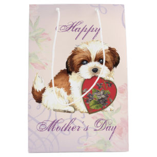 Shih Tzu Heart Mom Medium Gift Bag