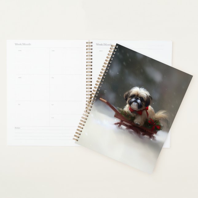 Shih Tzu hiver neige de Noël (Devant avec enveloppe)