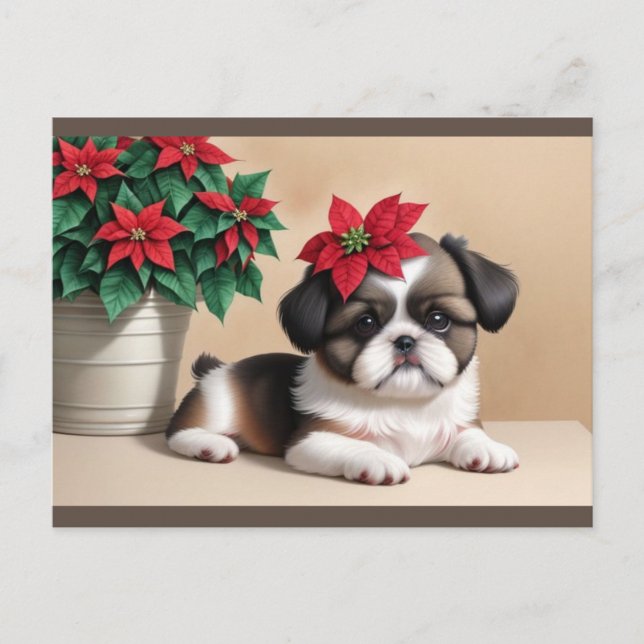 Shih Tzu Holiday Postcard (Front)