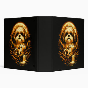 Shih Tzu Howling to The Moon Funny Dog Binder