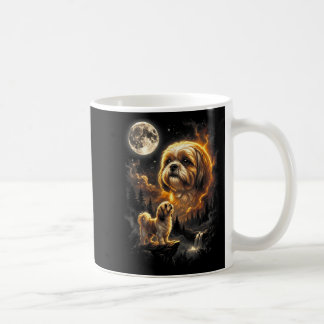 Shih Tzu Howling to The Moon Retro Vintage 90s Coffee Mug