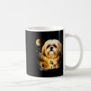 Shih tzu howling to the moon vintage 90s funny dog coffee mug