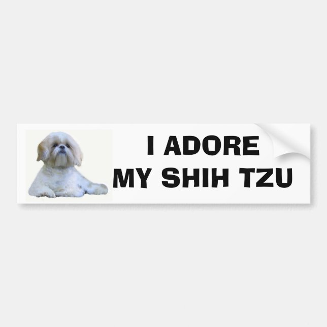 Shih Tzu I Adore Bumper Sticker (Front)