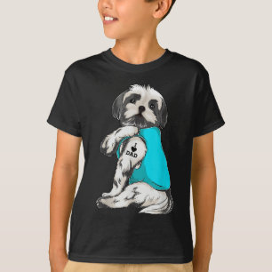 Shih Tzu I Love Dad Tattoo Apparel, Dog Dad Gifts T-Shirt