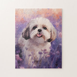 Shih Tzu in Lavender field Jigsaw Puzzle