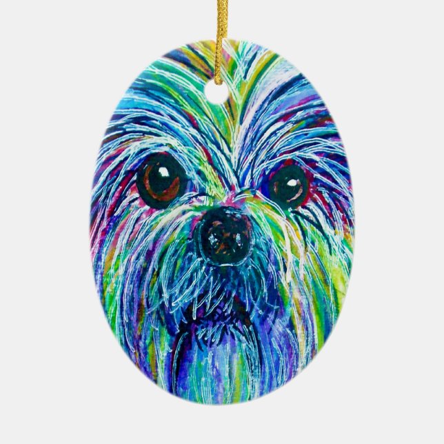 Shih Tzu Intense Colours Ceramic Ornament (Front)