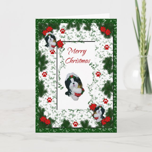 Shih Tzu Joyeux Noël Carte (Devant)