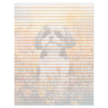 Shih Tzu Lined -  8.5" x 11" Stationery Sheet