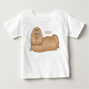 Shih tzu long hair dog cartoon illustration  baby T-Shirt