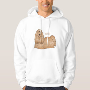 Shih tzu long hair dog cartoon illustration hoodie