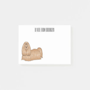 Shih tzu long hair dog cartoon illustration post-it notes