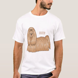 Shih tzu long hair dog cartoon illustration T-Shirt