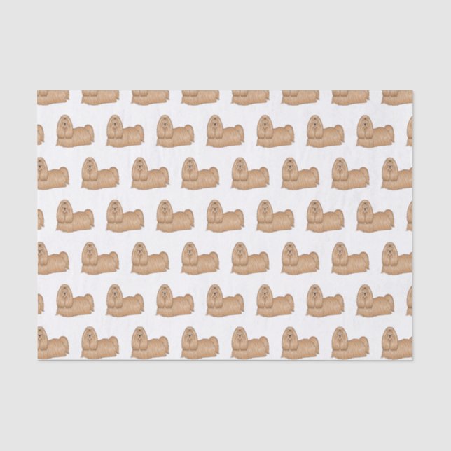 Shih tzu long hair dog cartoon illustration  tissue paper (Front)