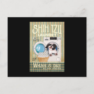 Shih Tzu Lover Cute Shih Tzu Laundry Washing Dog Postcard