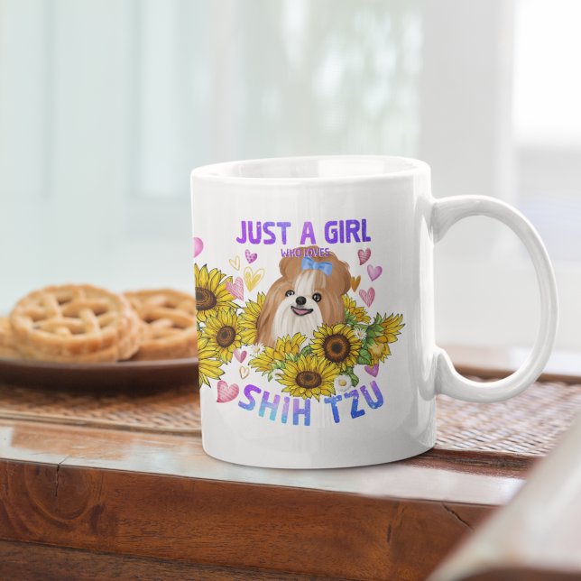 Shih tzu Lover Sunflower Dog Lover Trainer Floral Coffee Mug (Creator Uploaded)
