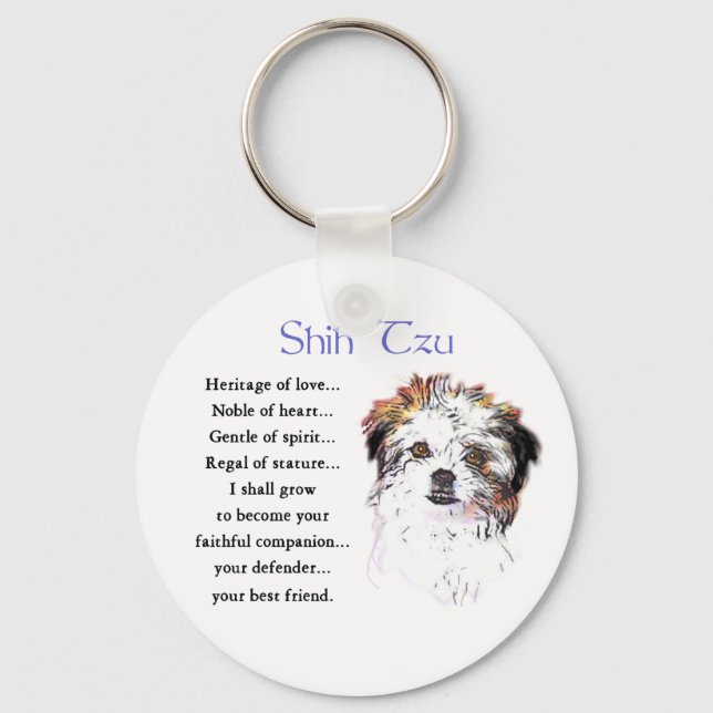 Shih Tzu Lovers Gifts Keychain (Front)
