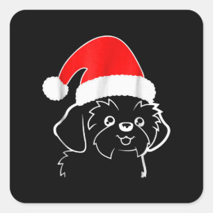 Shih Tzu Lovers Shih Tzu Ugly Christmas Gift Square Sticker