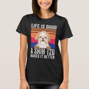 Shih Tzu Makes Your Life Good Vintage T-Shirt
