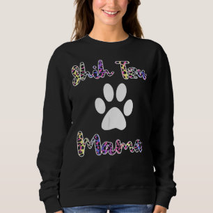 Shih Tzu Mama  Coloured Leopard Style Shih Tzu Mom Sweatshirt