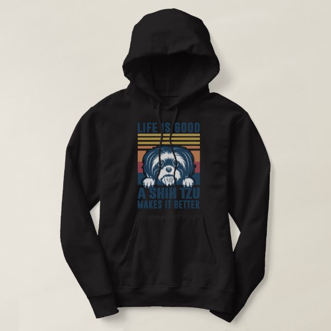 Shih Tzu Mama Dog Lover Mom Gift Cute Shitzu Women Hoodie (Design Front)