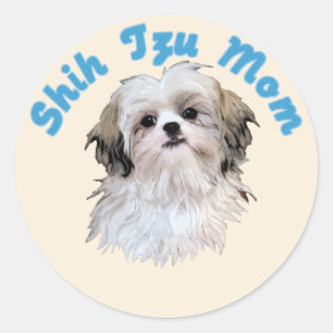 Shih Tzu Mom Classic Round Sticker
