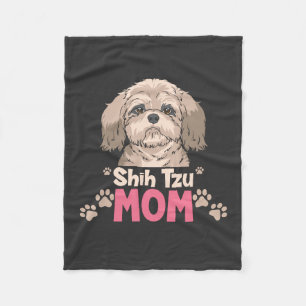 Shih Tzu Mom Fleece Blanket