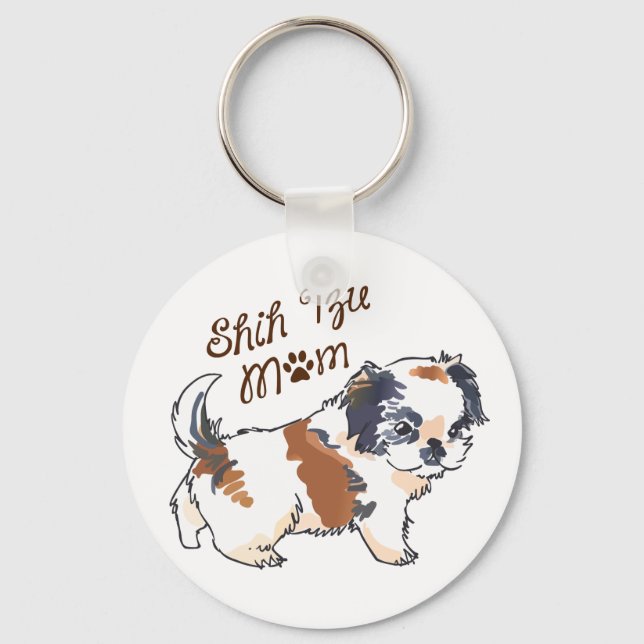 Shih Tzu Mom Keychain (Front)