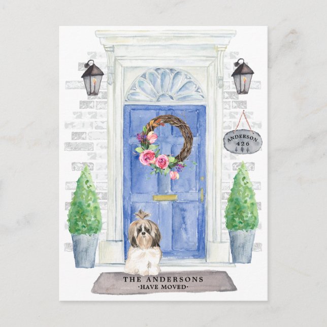 Shih tzu  Moving Announcement Postcard (Front)