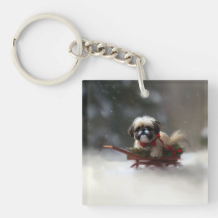 Shih Tzu Noël neige hiver