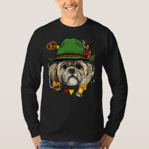 Shih Tzu Oktoberfest Dog Lederhosen German Beer F T-Shirt