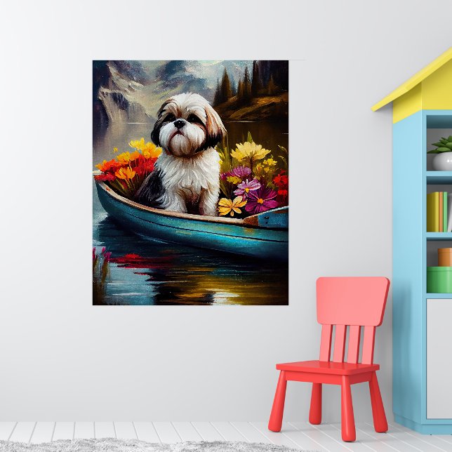 Shih Tzu on a Paddle: A Scenic Adventure Poster (Nursery 1)
