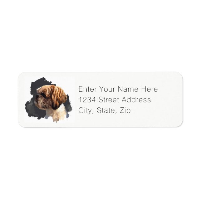 Shih Tzu Original Art Return Label (Front)