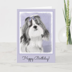 Shih Tzu Painting - Cute Original Dog Art Card