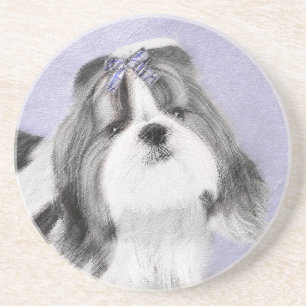 Shih Tzu Painting - Cute Original Dog Art Coaster