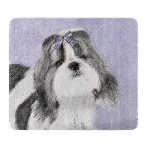 Shih Tzu Painting - Cute Original Dog Art Cutting Board