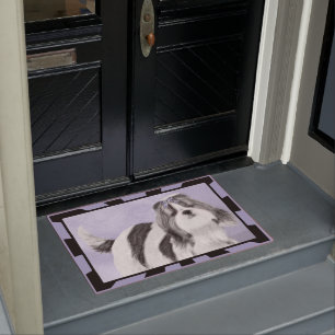 Shih Tzu Painting - Cute Original Dog Art Doormat