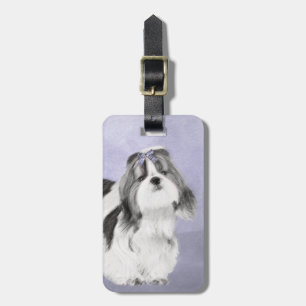 Shih Tzu Painting - Cute Original Dog Art Luggage Tag