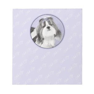 Shih Tzu Painting - Cute Original Dog Art Notepad