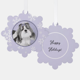 Shih Tzu Painting - Cute Original Dog Art Ornament Card