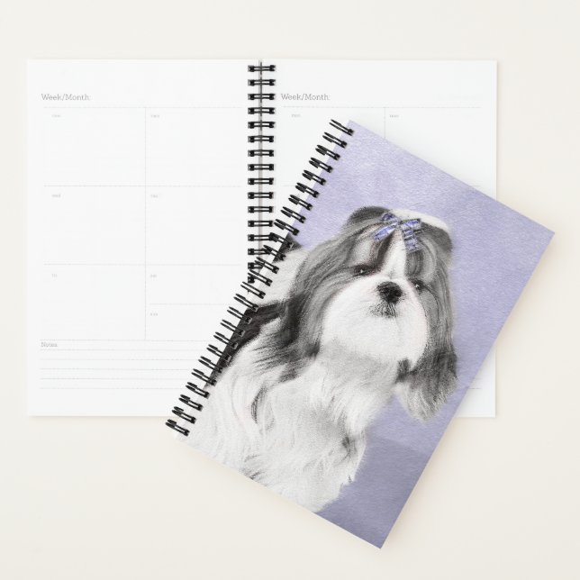 Shih Tzu Painting - Cute Original Dog Art Planner (Display)