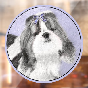 Shih Tzu Painting - Cute Original Dog Art Window Cling