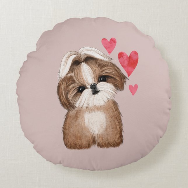 Shih Tzu Personalized with Name Year Round Pillow (Front)