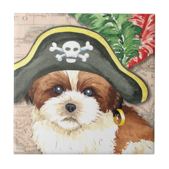Shih Tzu Pirate Tile (Front)