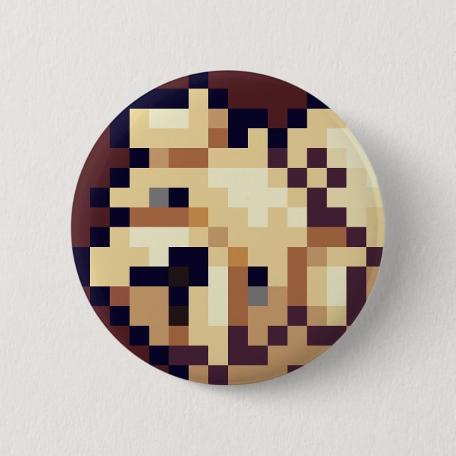 Shih-tzu pixelart 2 inch round button (Front)