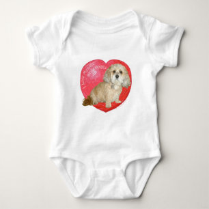 Shih Tzu / Poodle Mix Valentines Day Baby Bodysuit