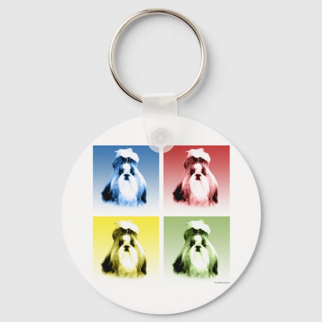 Shih Tzu Pop Art Keychain (Front)