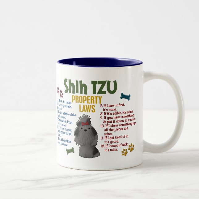 Shih Tzu Property Laws 4 Two-Tone Coffee Mug (Right)