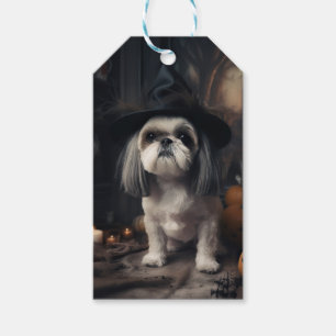 Shih Tzu Pumpkins Halloween Scary  Gift Tags